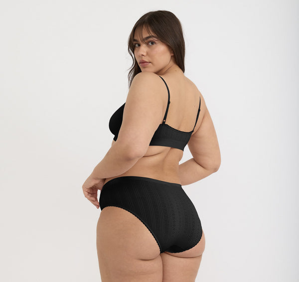 Organic Basics Pointelle Hipster Black