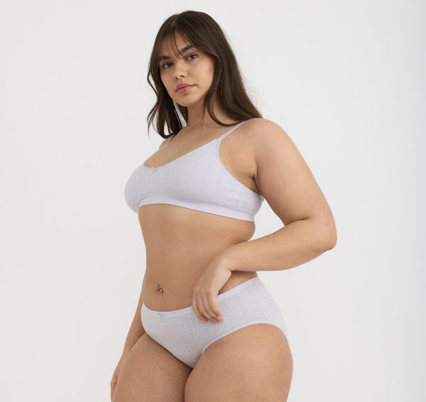 organic basics Pointelle Hipster Soft Lilac