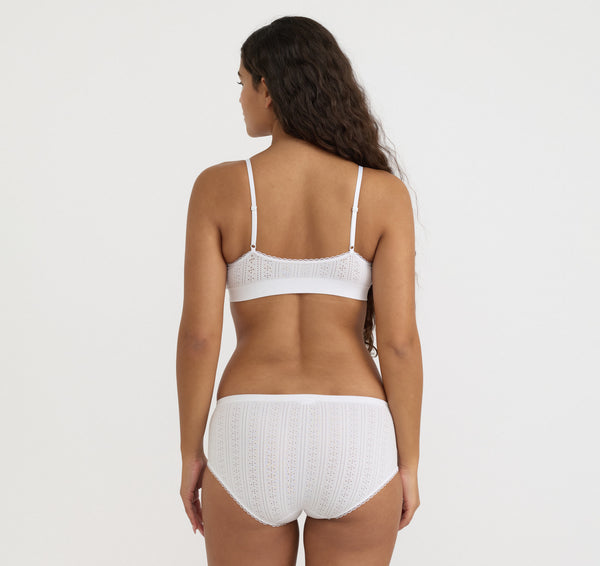 Organic Basics Pointelle Hipster White