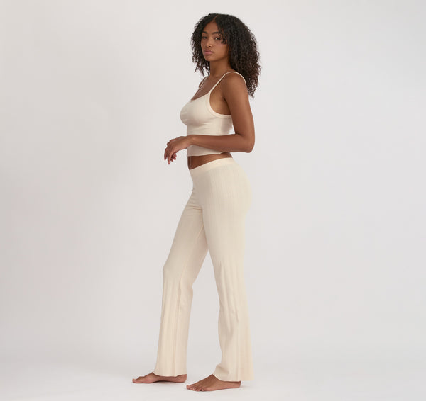 Organic Basics Pointelle Straight Leg Pants Cloud
