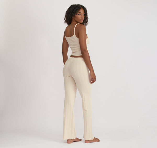 Organic Basics Pointelle Straight Leg Pants Cloud