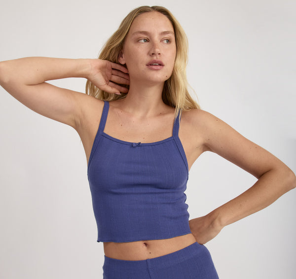 organic basics Pointelle Top Eclipse
