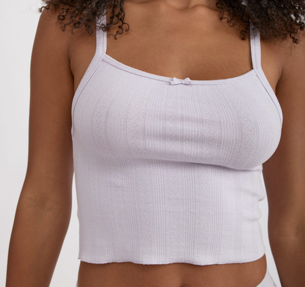 organic basics Pointelle Top Soft Lilac