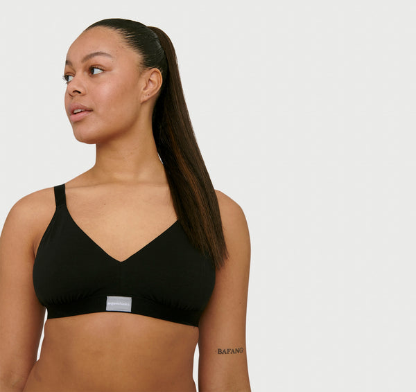 organic basics Recycled Cotton Move Bralette Black