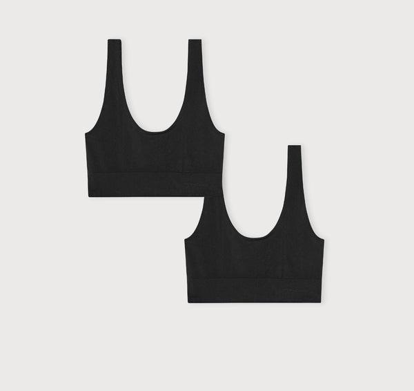 organic basics Smooth Bralette 2-Pack Black