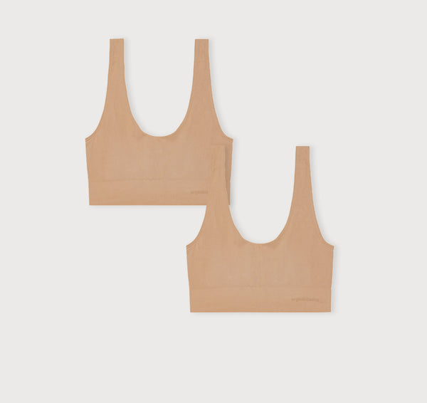 organic basics Smooth Bralette 2-Pack Hazelnut