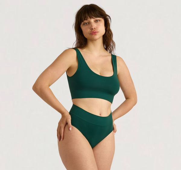 organic basics Smooth Bralette Deep Forest