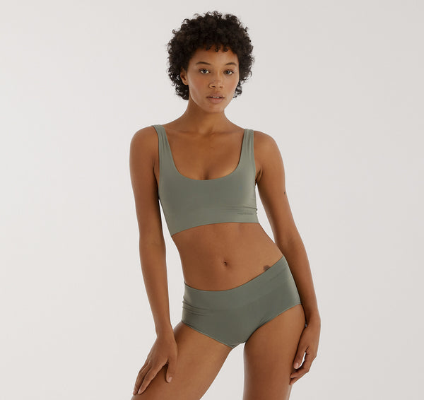 organic basics Smooth Bralette Seaweed
