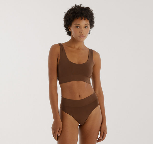 organic basics Smooth Bralette Walnut