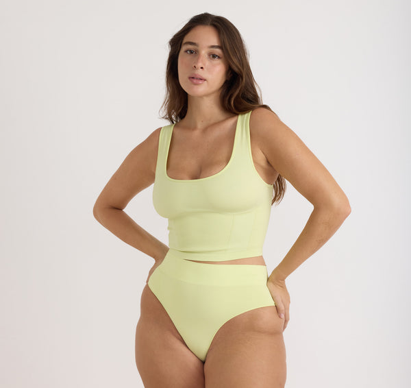 Organic Basics Smooth Corset Top Elderflower Green