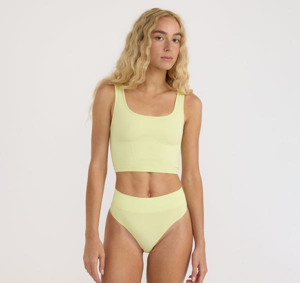 organic basics Smooth Corset Top Elderflower Green