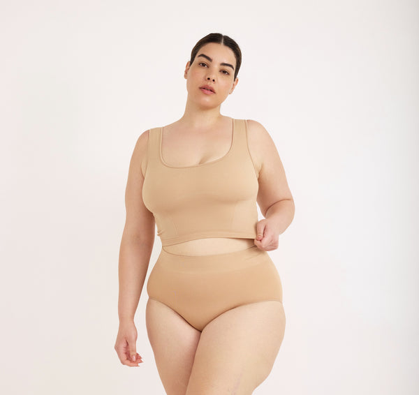 Organic Basics Smooth Corset Top Hazelnut