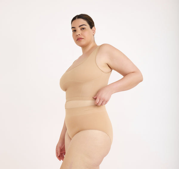 Organic Basics Smooth Corset Top Hazelnut