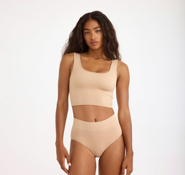 organic basics Smooth Corset Top Hazelnut
