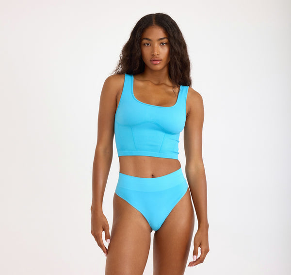 Organic Basics Smooth Corset Top Sky Blue