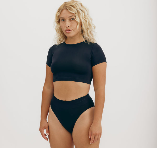 Organic Basics Smooth Crop Tee Black