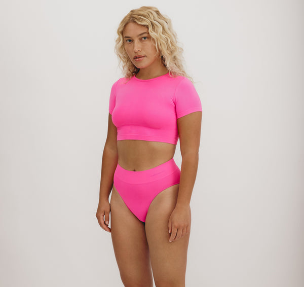 Organic Basics Smooth Crop Tee Pink