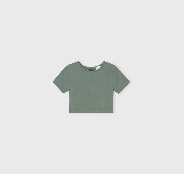 Organic Basics Smooth Crop Tee Seaweed