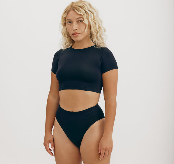 Organic Basics Smooth High-Leg Briefs 3-Pack Black