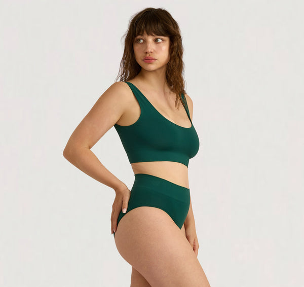 organic basics Smooth High-Leg Briefs Deep Forest