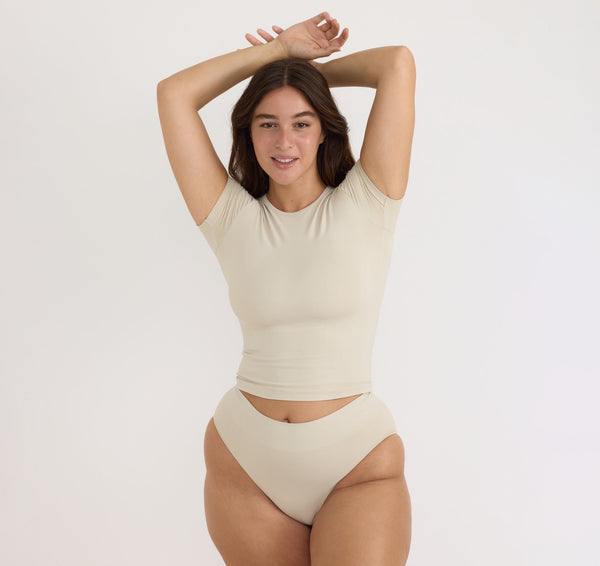 Organic Basics Smooth High-Leg Briefs Sandstone