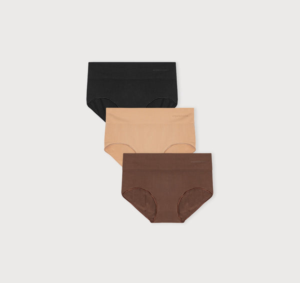 organic basics Smooth Hipster 3-Pack Black