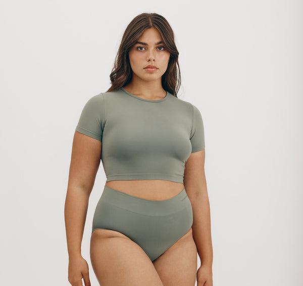 Organic Basics Smooth Hipster 3-Pack Seaweed