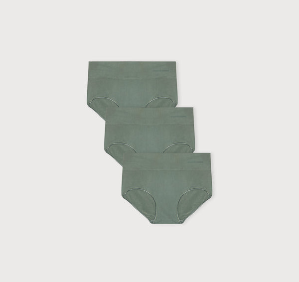 organic basics Smooth Hipster 3-Pack Seaweed