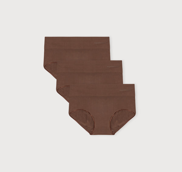 organic basics Smooth Hipster 3-Pack Walnut