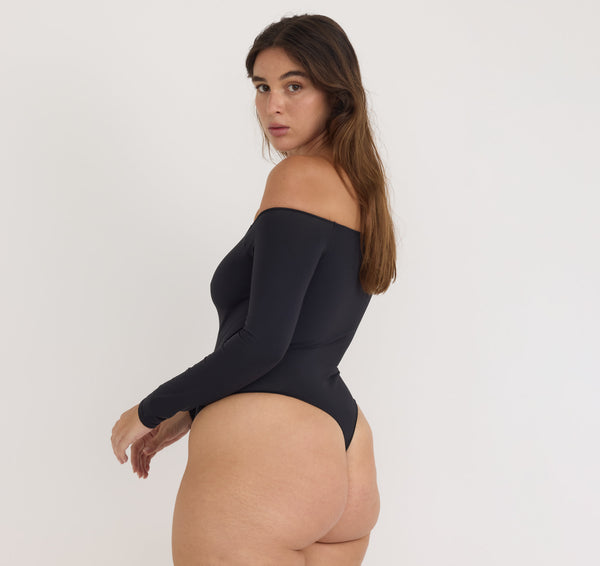 Organic Basics Smooth Off-Shoulder Bodysuit Black