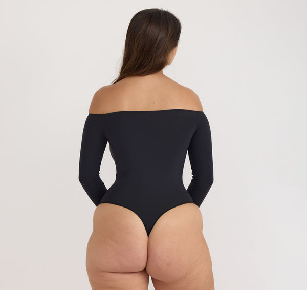 Organic Basics Smooth Off-Shoulder Bodysuit Black
