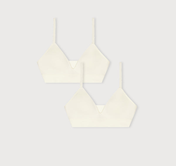 organic basics Smooth Padded Bra 2-Pack Off White