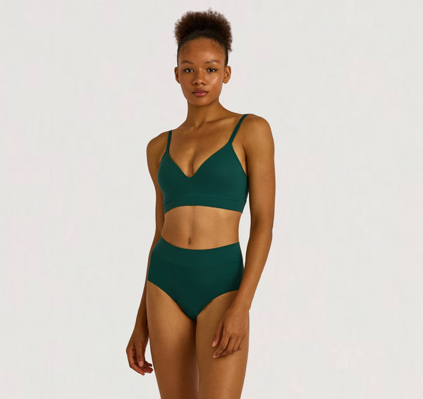 organic basics Smooth Padded Bra Deep Forest