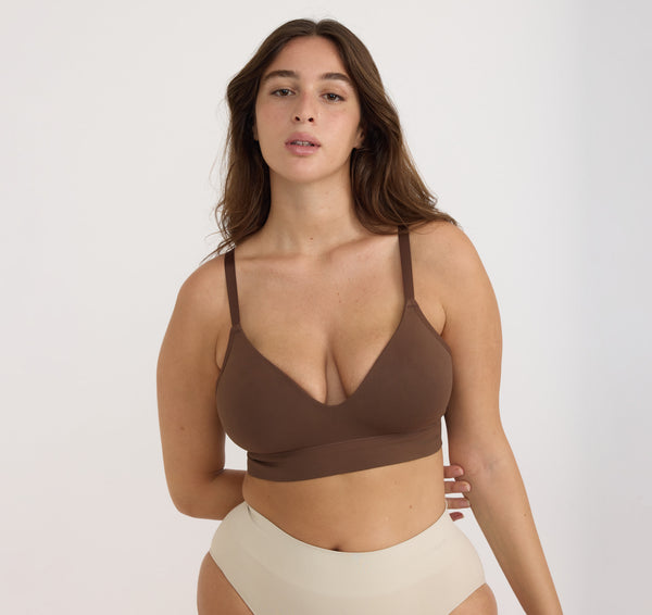 organic basics Smooth Padded Bra Walnut