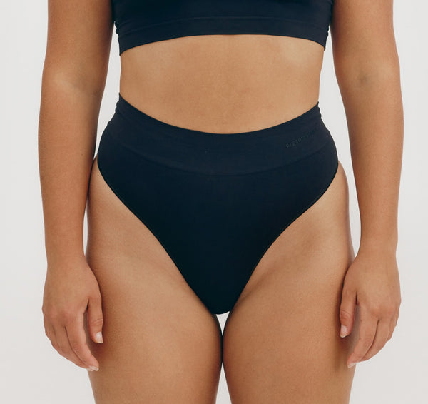 Organic Basics Smooth Thong 3-Pack Black