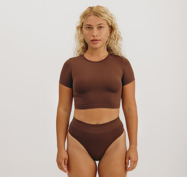 Organic Basics Smooth Thong 3-Pack Walnut