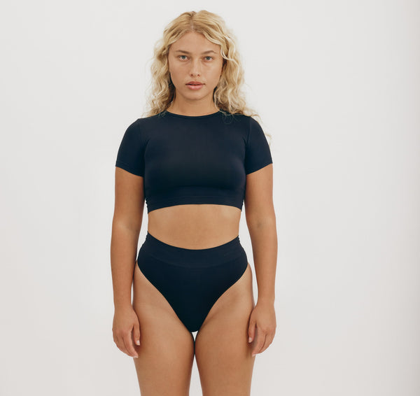 Organic Basics Smooth Thong 6-Pack Black