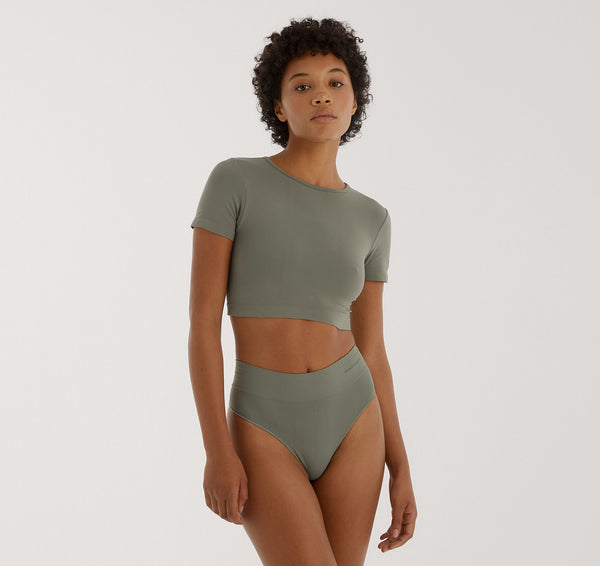 Organic Basics Smooth Thong 6-Pack Seaweed