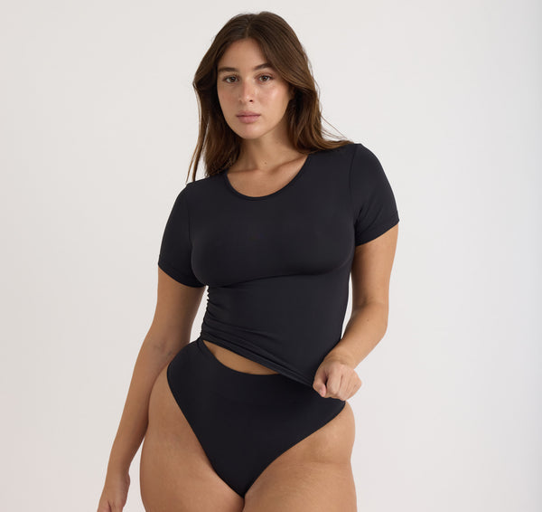 Organic Basics Smooth Thong Black