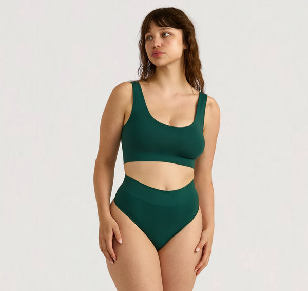 organic basics Smooth Thong Deep Forest