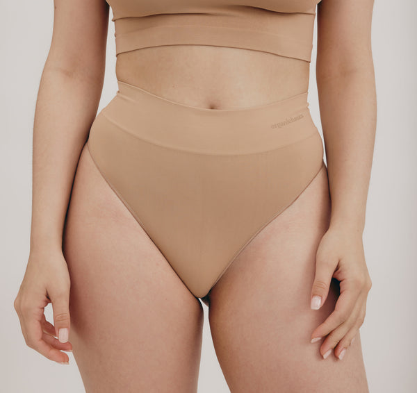 organic basics Smooth Thong Hazelnut