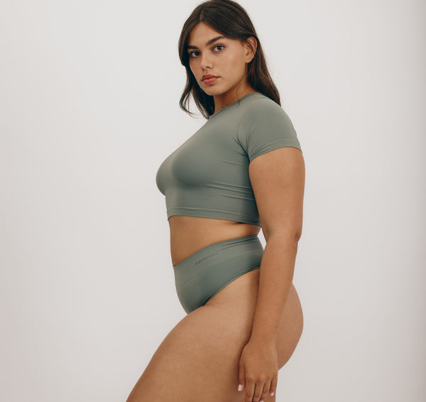 Organic Basics Smooth Thong Seaweed