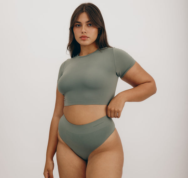 Organic Basics Smooth Thong Seaweed