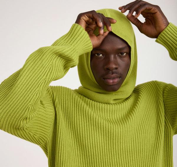 Organic Basics Soft Knit Balaclava Matcha Green