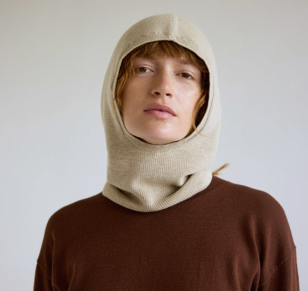 Organic Basics Soft Knit Balaclava Nutmeg