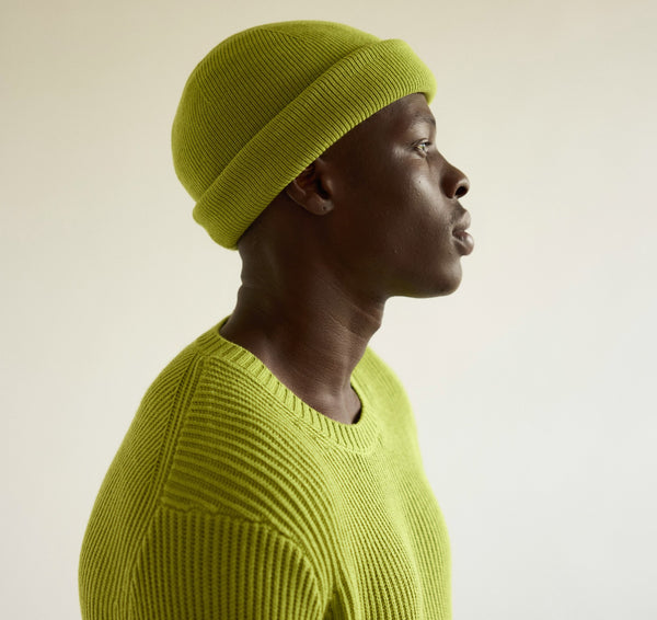 Organic Basics Soft Knit Beanie Matcha Green