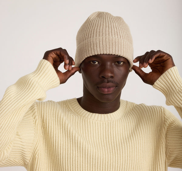 organic basics Soft Knit Fluffy Beanie Nutmeg