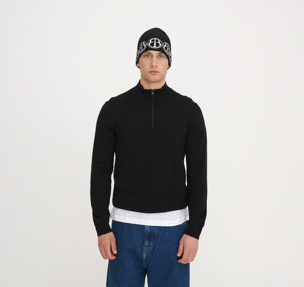 Organic Basics Soft Knit Jacquard Beanie Black