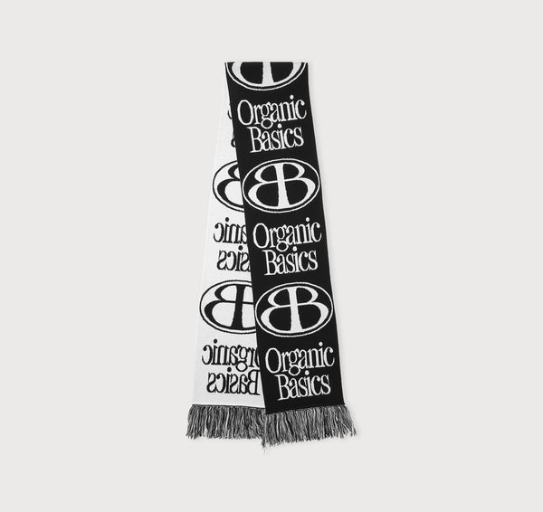 Organic Basics Soft Knit Jacquard Scarf Black