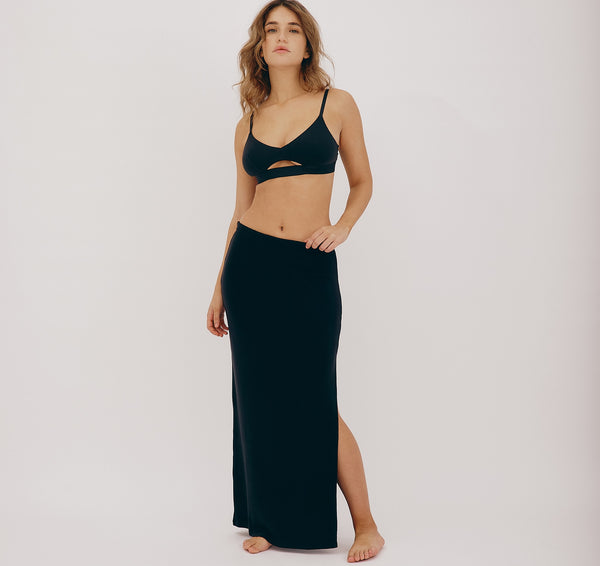 organic basics Soft Knit Maxi Skirt Black